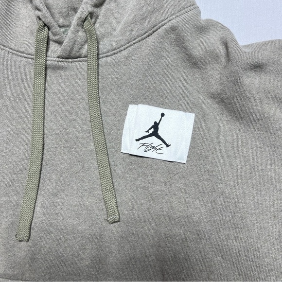Nike Air Jordan Essential Cropped Sweatshirt Hoodie Women S Gray Pullover Flight - Picture 3 of 8